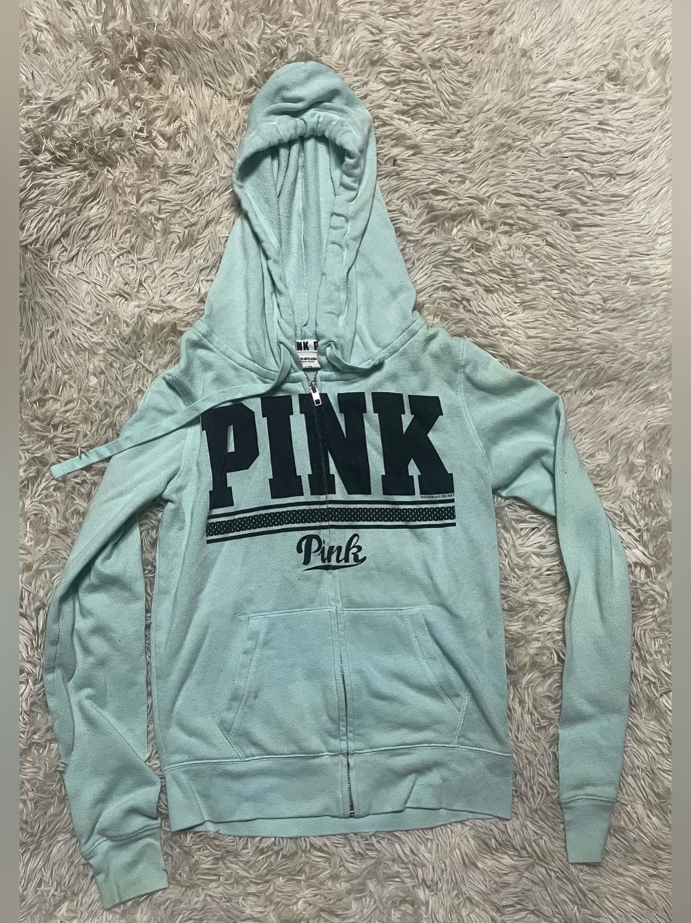 PINK Victoria's Secret Mint Zip-Up Hoodie